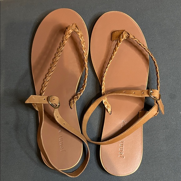 NWOT Jenni Kayne Genuine Leather Braided Tan Sandals | Size 41 / 10 - Picture 3 of 11